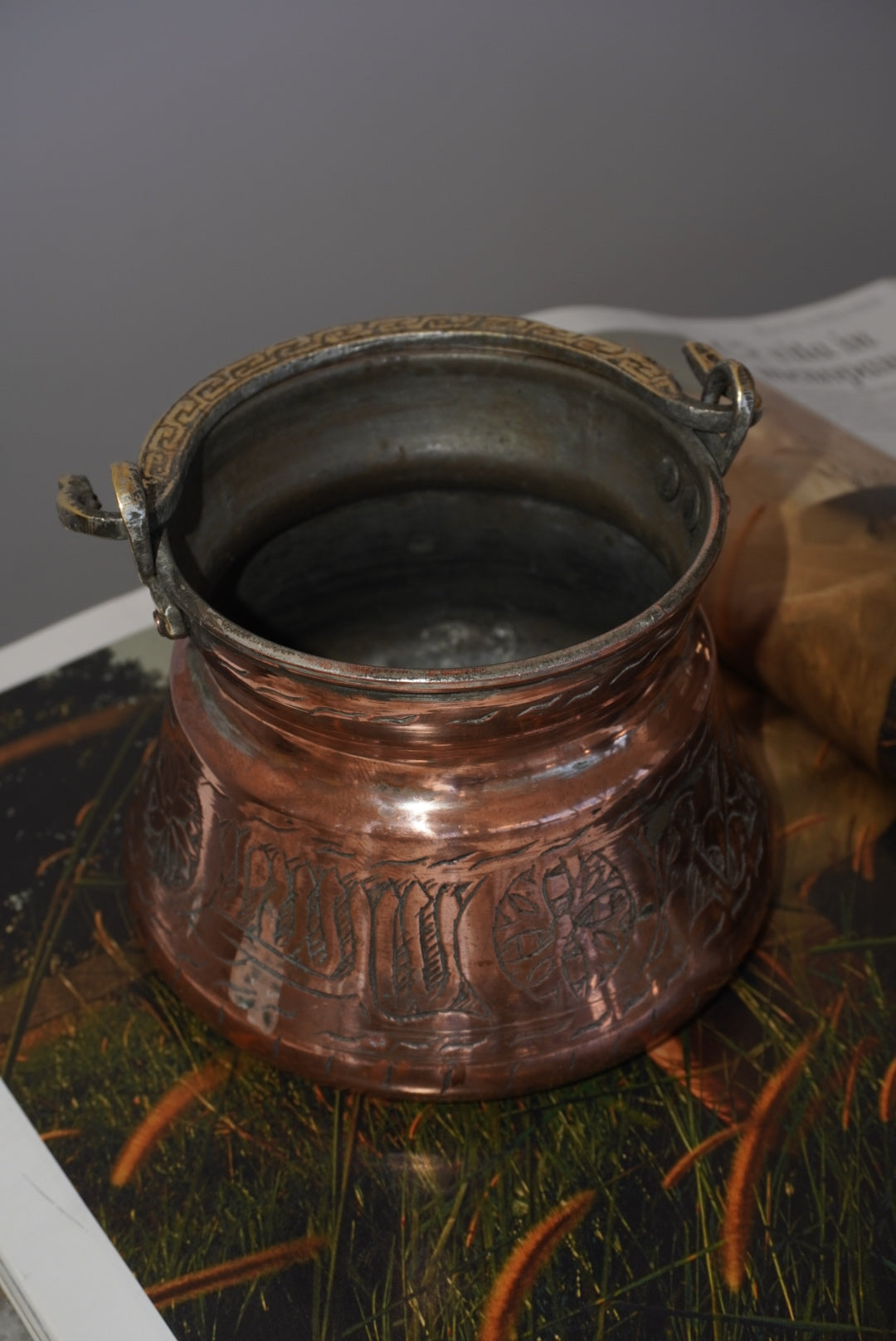 VOYAGE VINTAGE COPPER CAULDRON